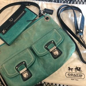 Coach handbag and wallet with dust cover